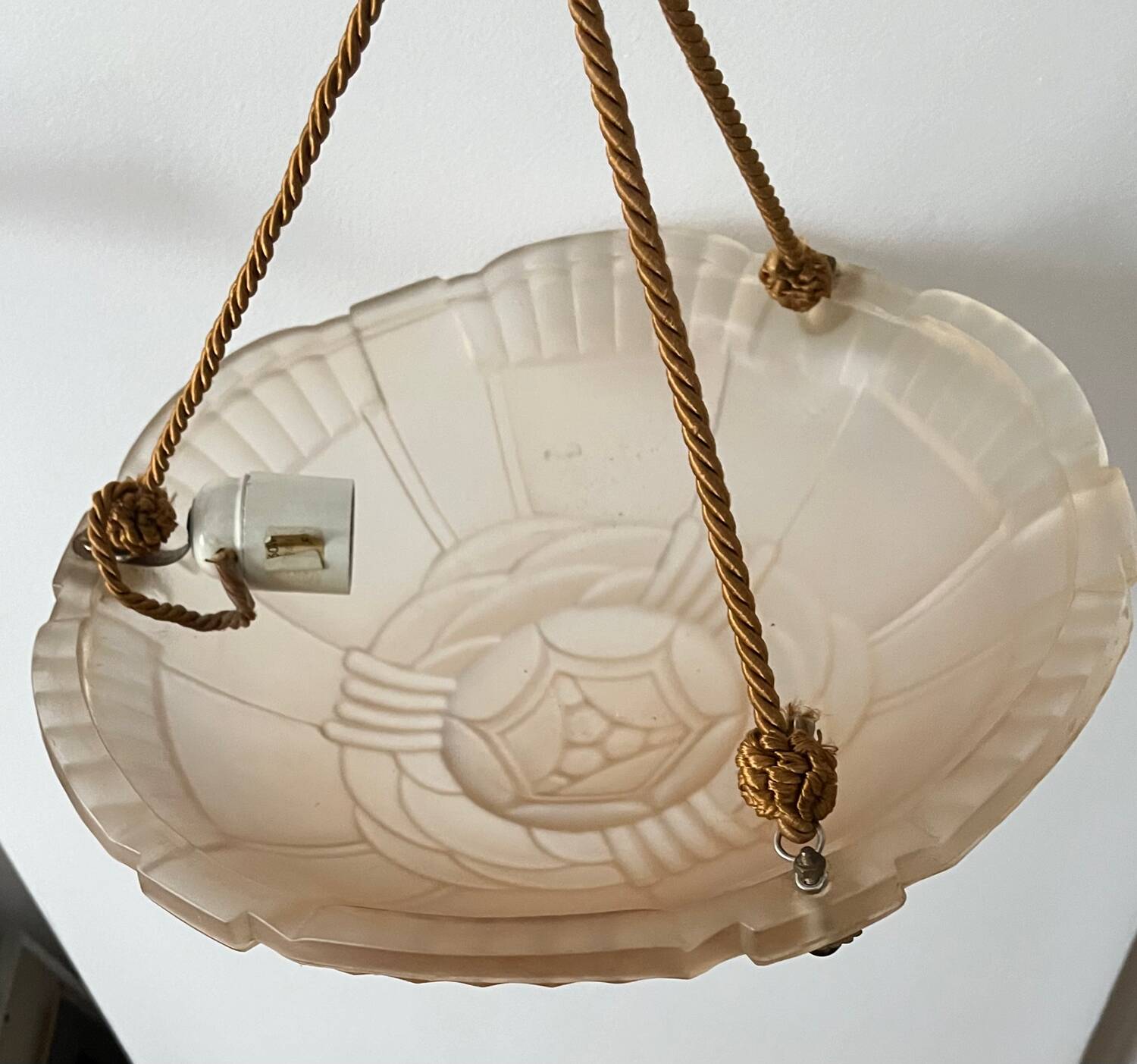 Art Deco glass hanging basin