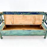 Antique Bench with Storage Space and Beautiful Original Patina