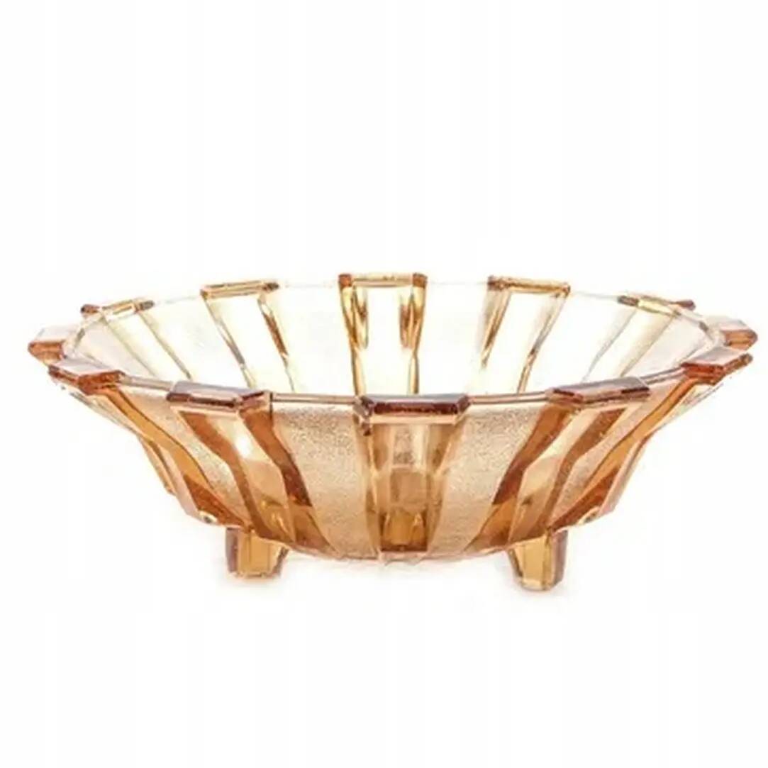 Art Deco fruit bowl, glass, Val Saint Lambert, Belgium, 1950s