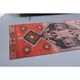 Vintage Turkish hand-knotted wool cotton pink runner 82x312