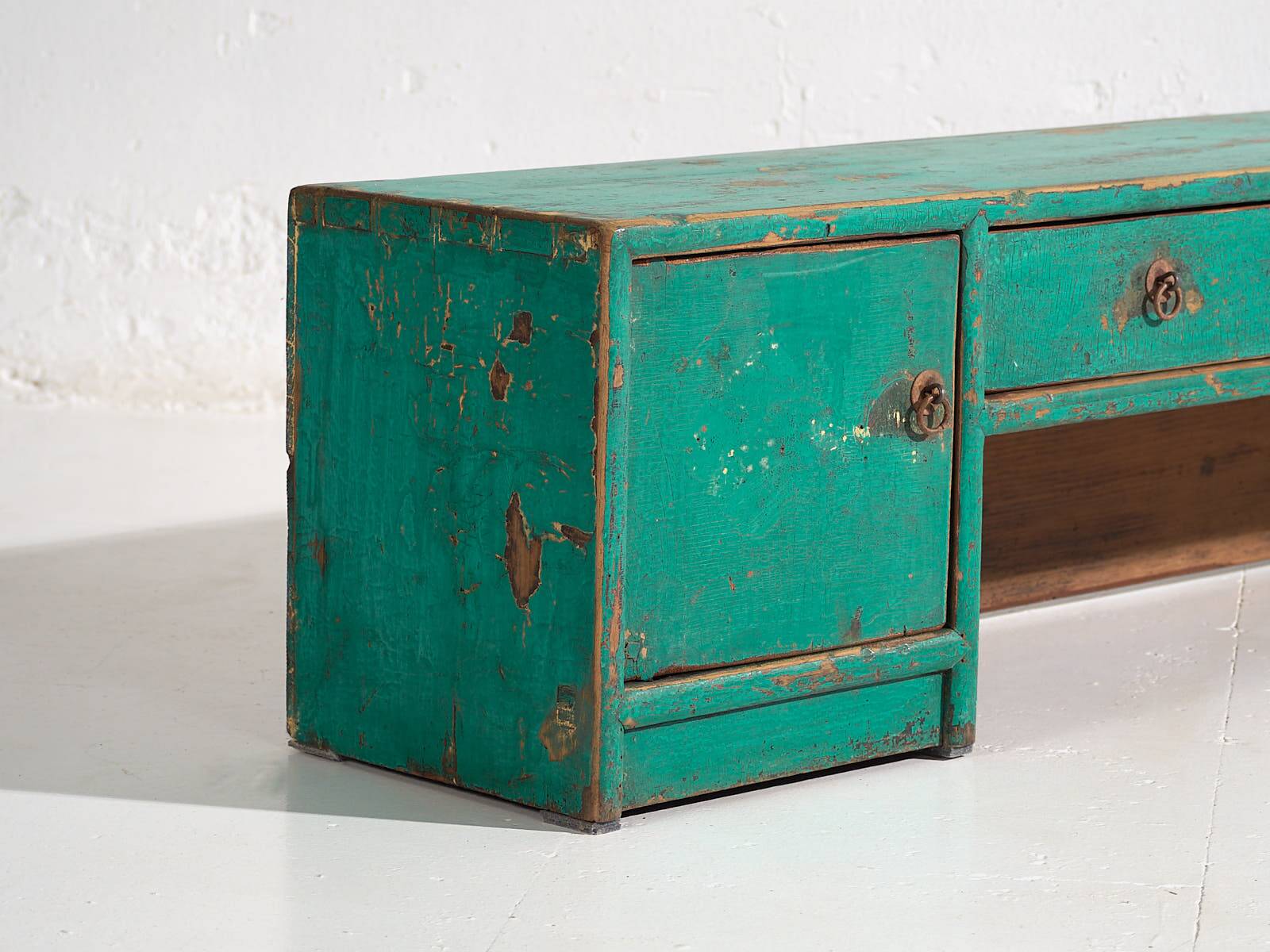Antique oriental turquoise green TV cabinet (c.1900) #26