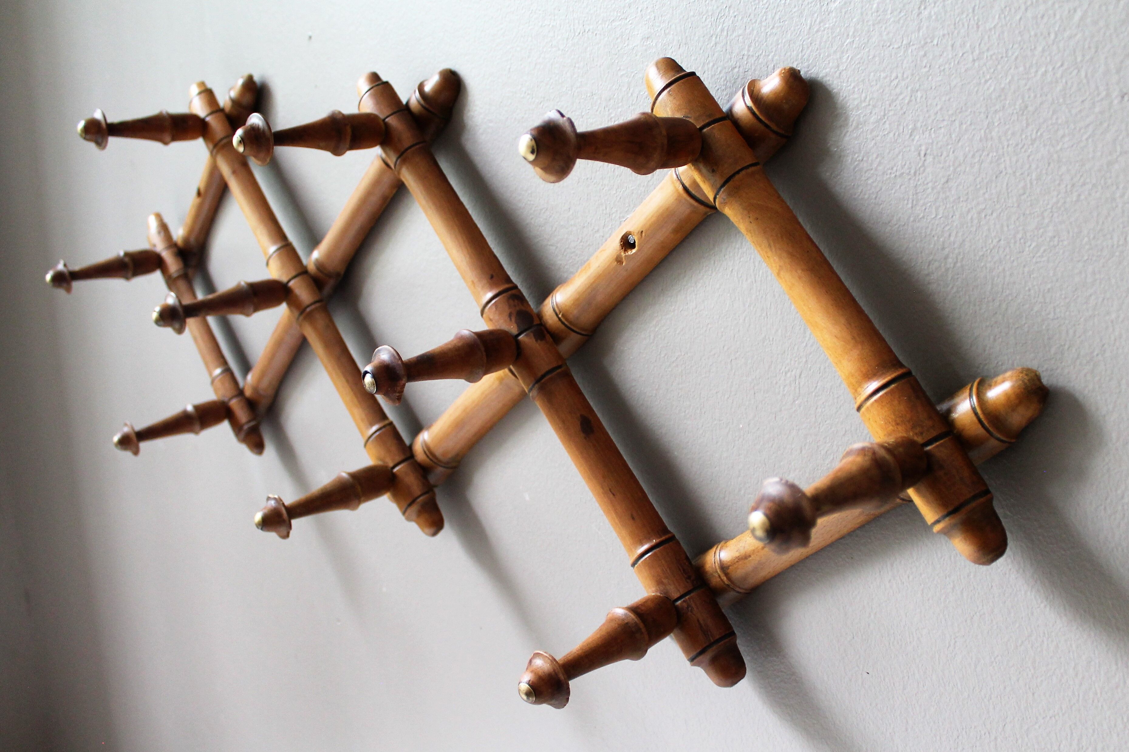 1940s bamboo coat racks