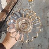 pair of molded glass candlesticks