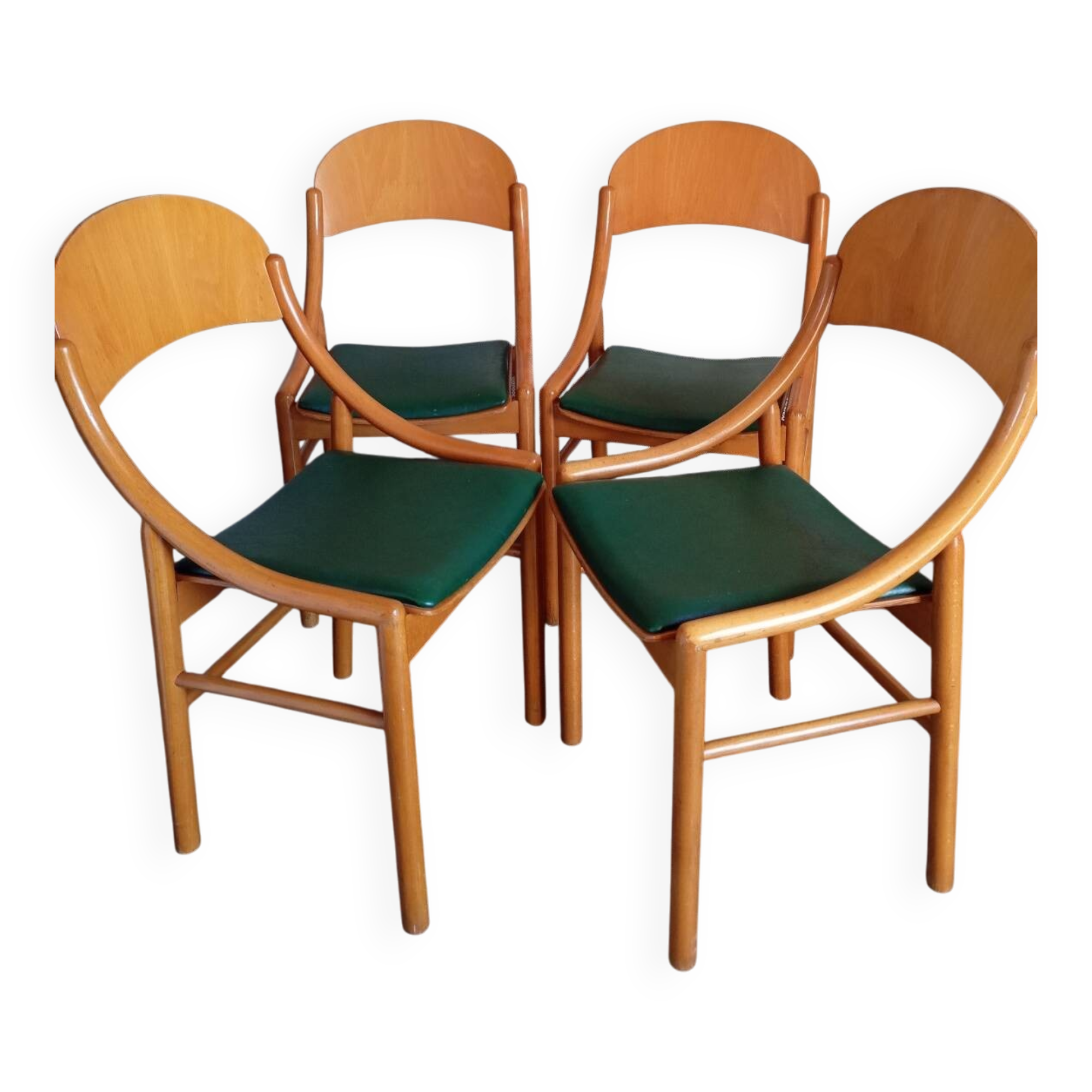 Baumann wood and leatherette chairs