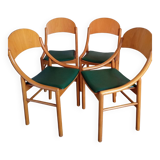 Baumann wood and leatherette chairs