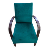Vintage bottle green armchair in velvet fabric, 1960s-1970s