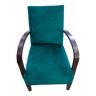 Fauteuil vintage vert bouteille en tissu en velours, années 1960-1970