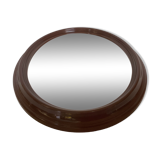 Brown plastic oval mirror made in belgium