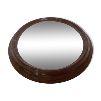 Brown plastic oval mirror made in belgium