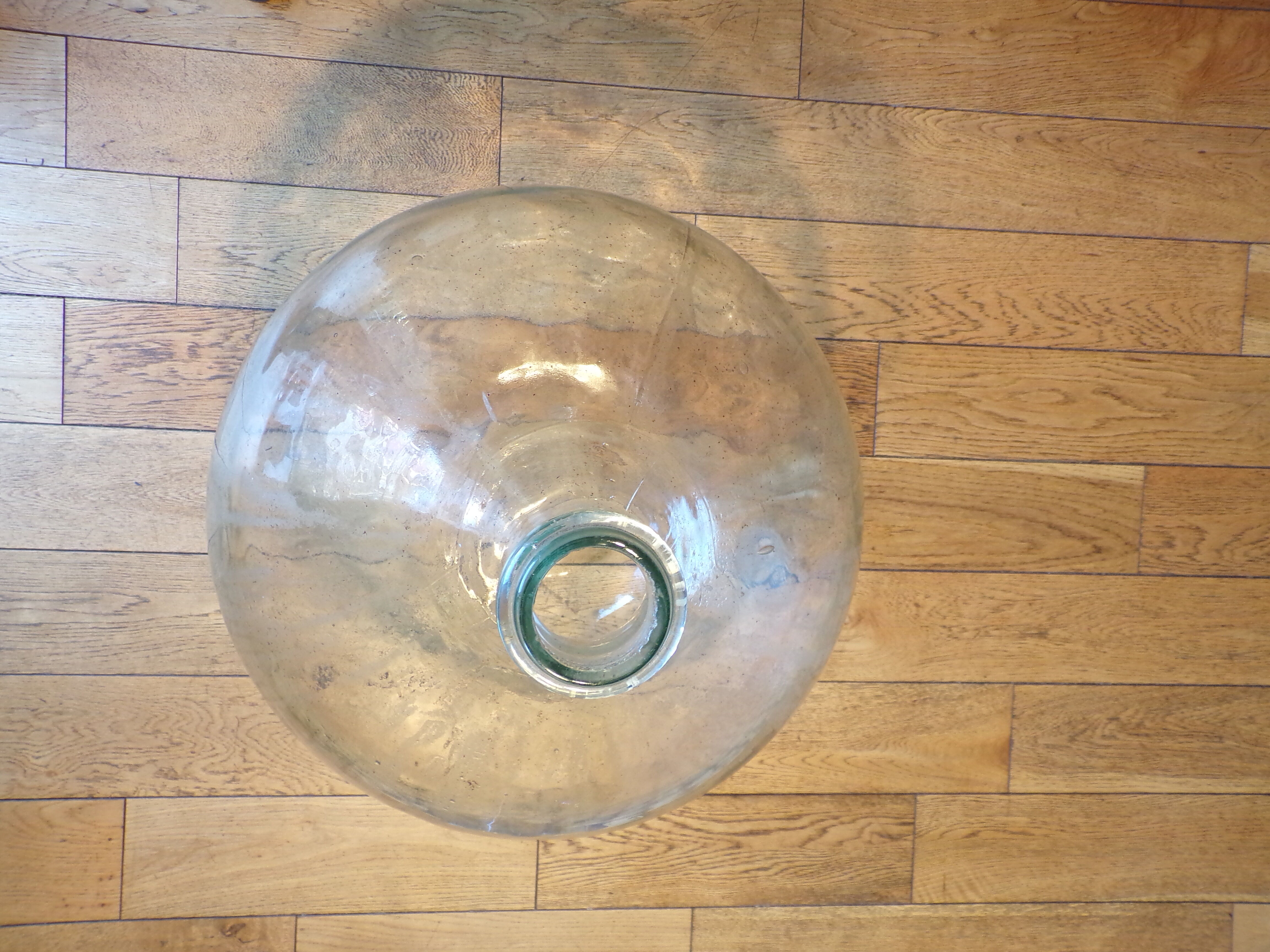 60L white blown glass demijohn