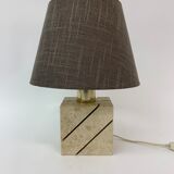 Travertine table lamp with golden details, 1970’s