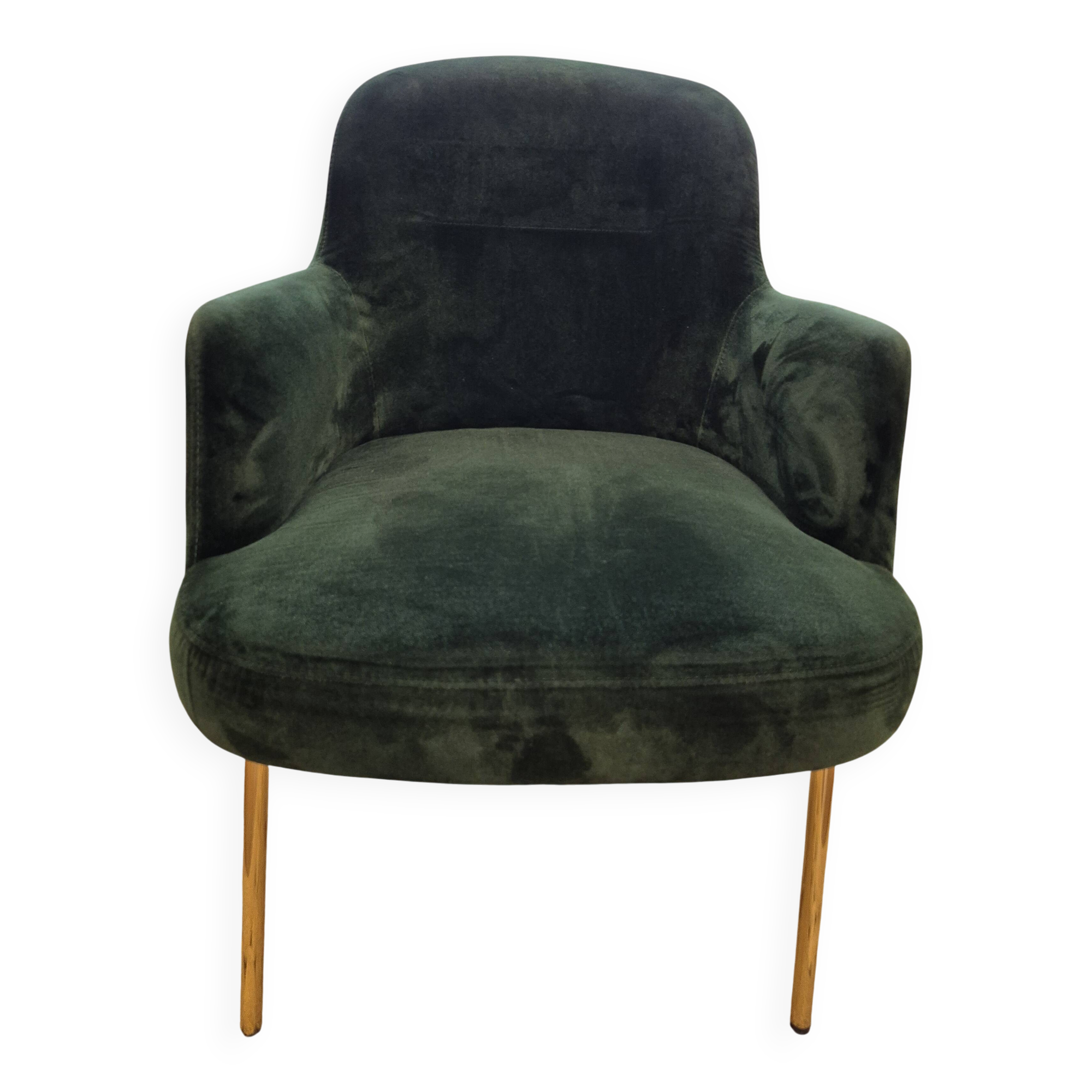Fauteuil design italien torre 1961 – modèle da vinci 02 – velours vert