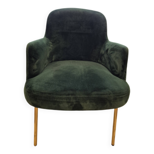 Fauteuil design italien - velours vert