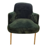 Italian design armchair torre 1961 – model da vinci 02 – green velvet