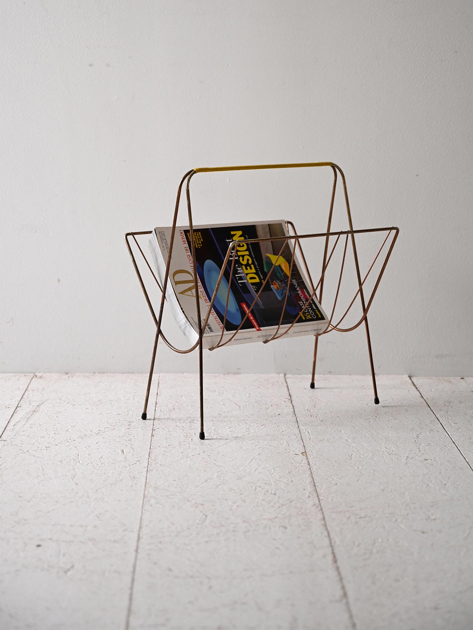 1960s Scandinavian Vintage Metal Magazine Rack