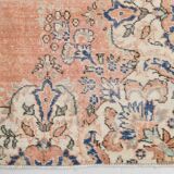 Faded Salmon Vintage Large Antique Rug For Living Room, 261x350 Cm