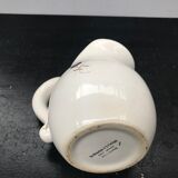 Former pitcher Vallauris ceramics white drawing vintage flowers