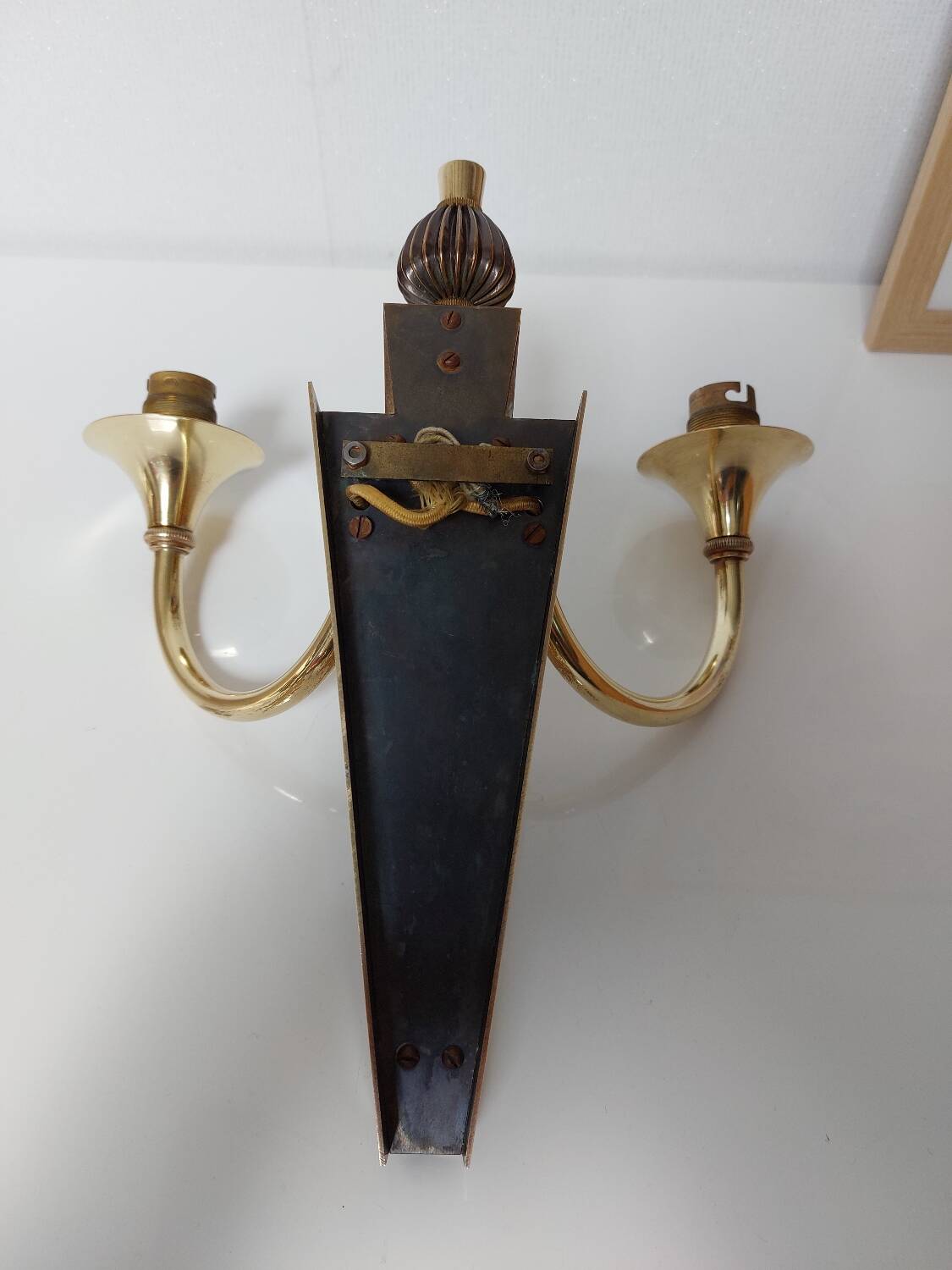 Suite of 3 Art Deco wall lights attributed to Gilbert Poillerat