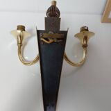Suite of 3 Art Deco wall lights attributed to Gilbert Poillerat
