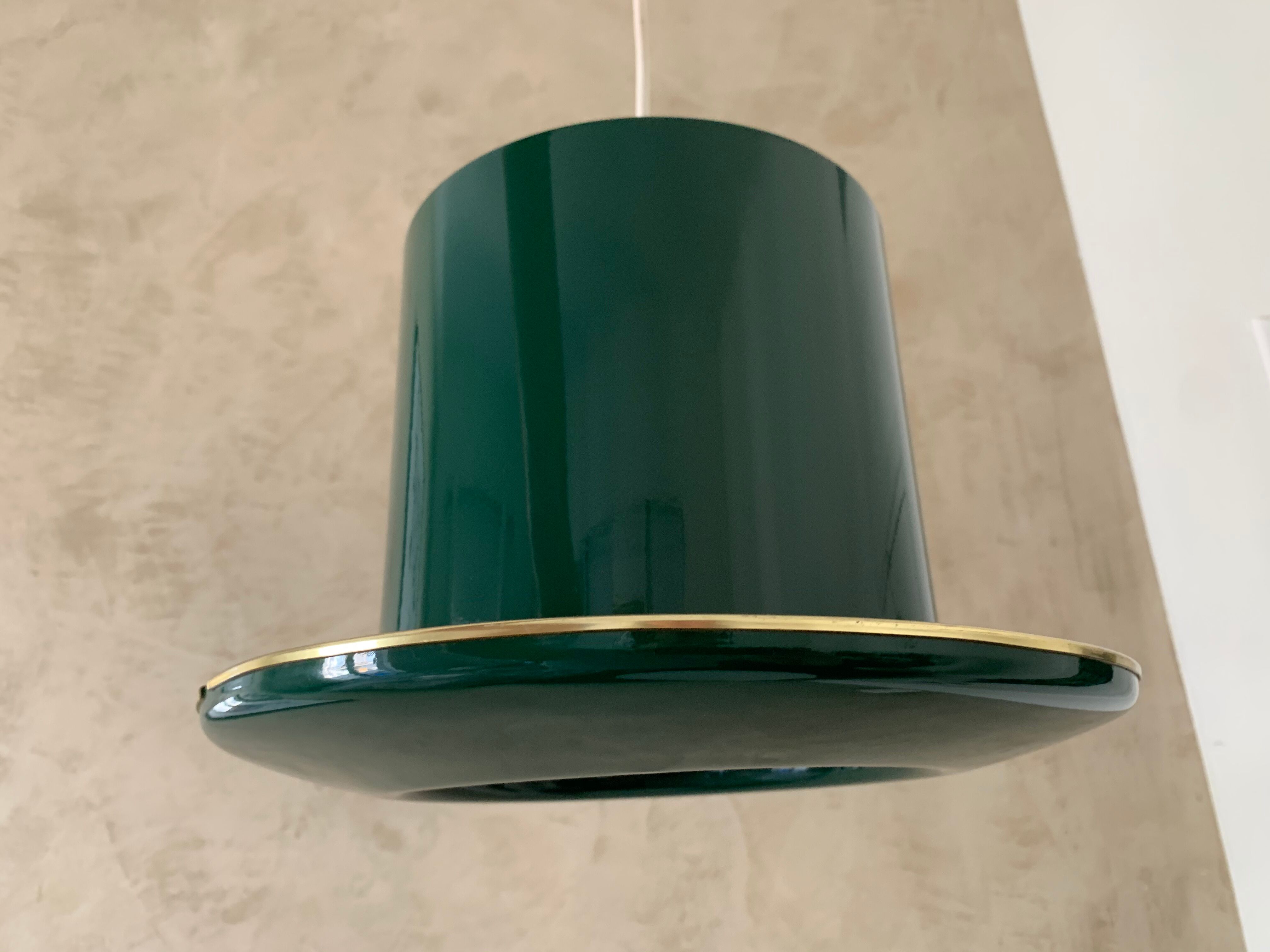 Green hat pendant lamp by Hans Agne Jakobsson for markaryd sweden
