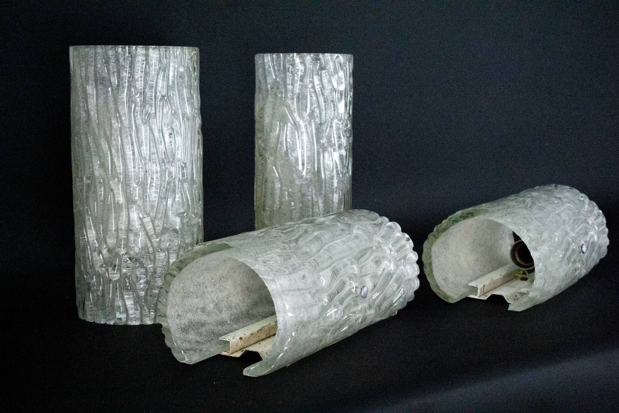 60s Toni Zuccheri Venini Murano glass sconces, horizontal or vertical.