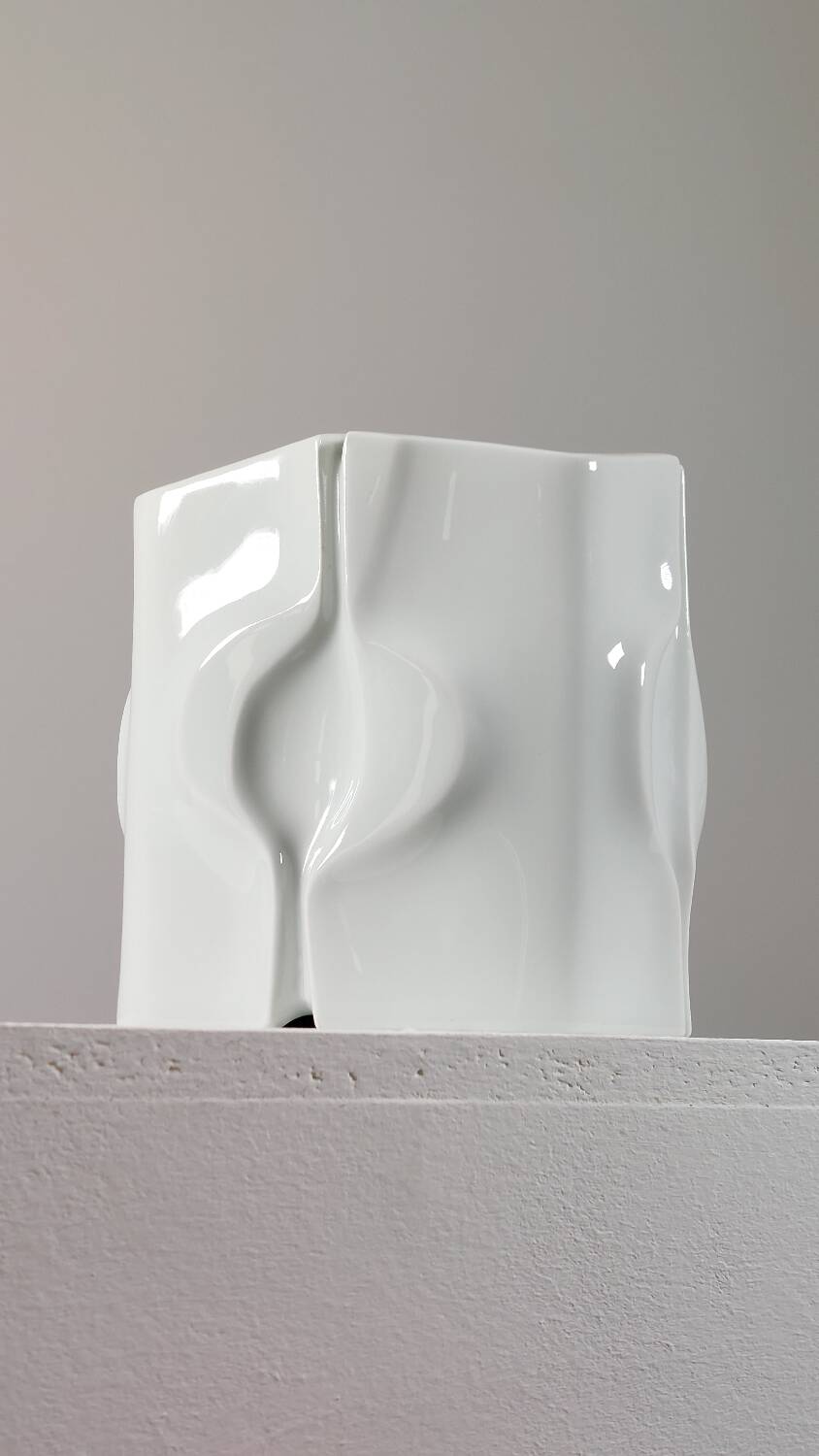 Vintage Op-art porcelain vase by Klaus Henning for Fürstenberg