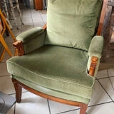 Fauteuil « Bergère » vert