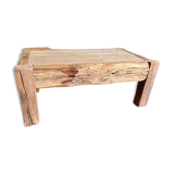 Artisanal vintage coffee table in solid wood