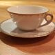 Series of 4 cups and saucers in white porcelain