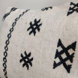 Black and white Moroccan bohemian cushion