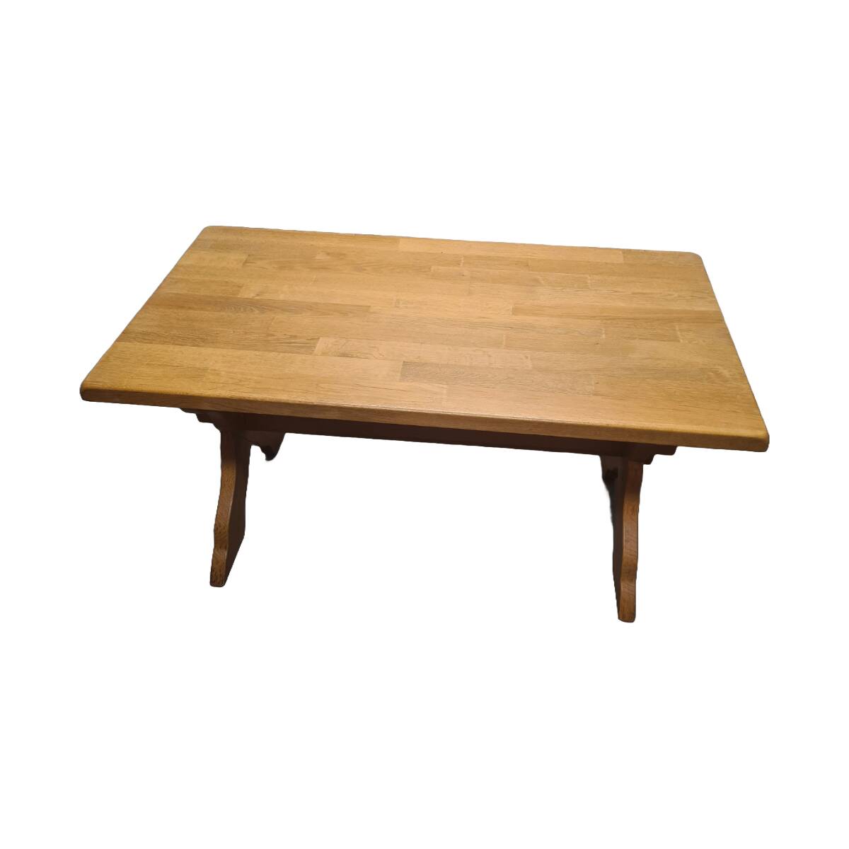 Dutch monastery table in virgin oak from Oisterwijk, 1980s