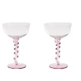 Paire de coupes de champagne en spirale en rose
