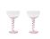 Pair of spiral champagne glasses in pink
