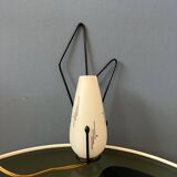 Mid-century Philips opaline glass sconce wall lamp with black frame