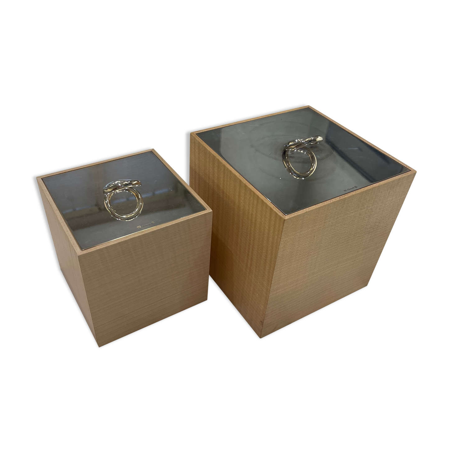 Cristophle wooden box and silverware