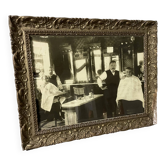 Cadre photo ancienne « les barbiers »