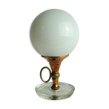 Vintage copper and brass glass globe lamp