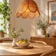Hanging lamp in openwork bamboo