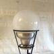 Tripod table lamp in metal, aluminum and blown glass - mid-20th century