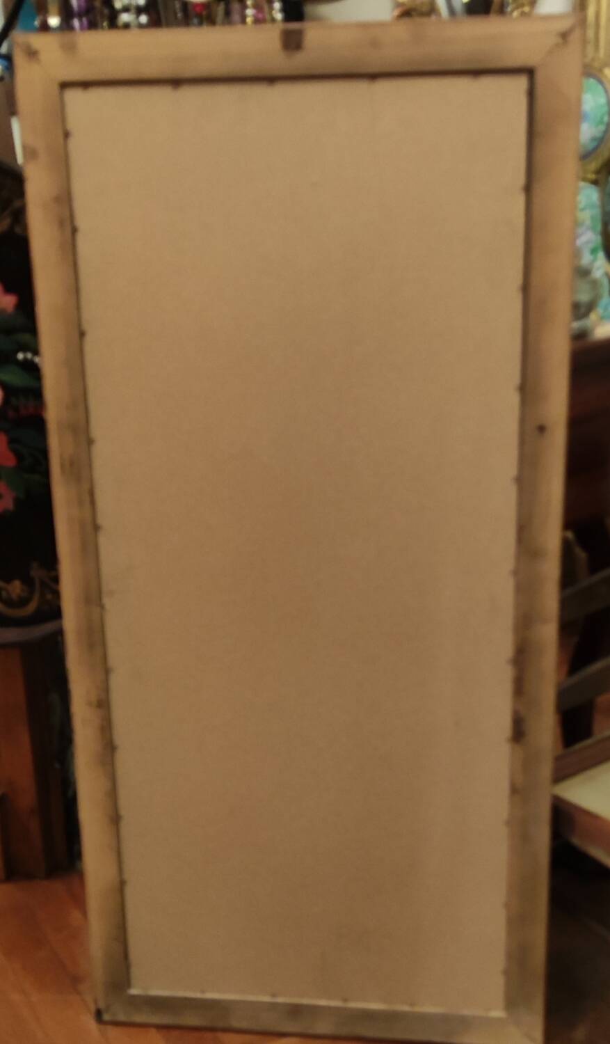 Old beveled mirror with gilded wood frame 20th century