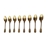 Set of 8 golden dessert spoons by Christofle, model "with fillet"