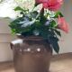 Brown stoneware jar