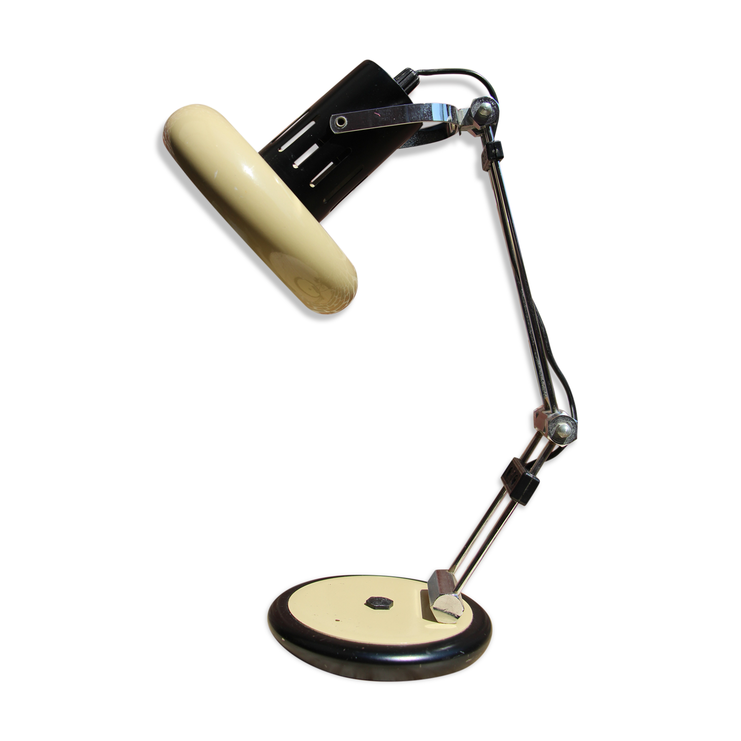 Aluminor 70's ivory articulated desk lamp