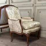Pair of large Louis XV armchairs stamped Nicolas Quinibert Foliot, Paris, 18th century