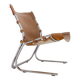 Vintage  Leather and chrome Tubular Lounge Sling Chair, 1960s