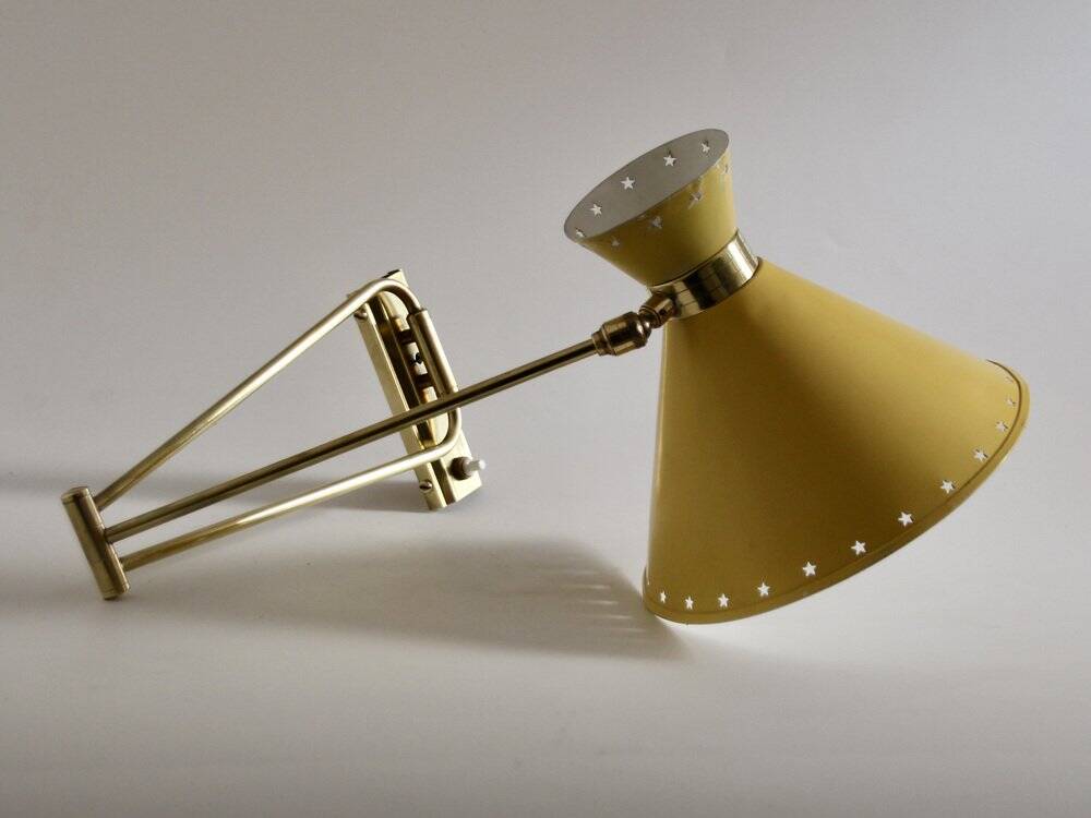 Diabolo wall light, René Mathieu for Maison Lunel, around 1950.