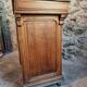 Antique French oak shop counter, kitchen island on wheels, circa 1880–1900.