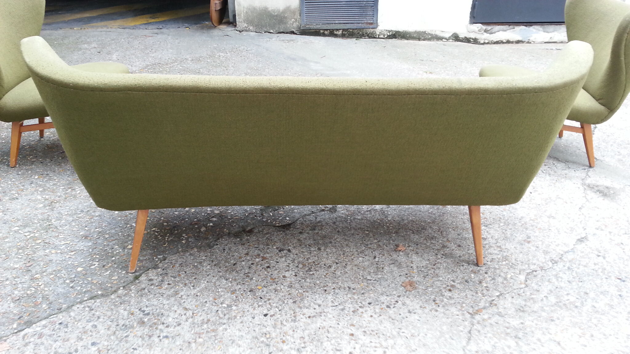 Sculptural sofa and 2 armchairs fifties sofa set