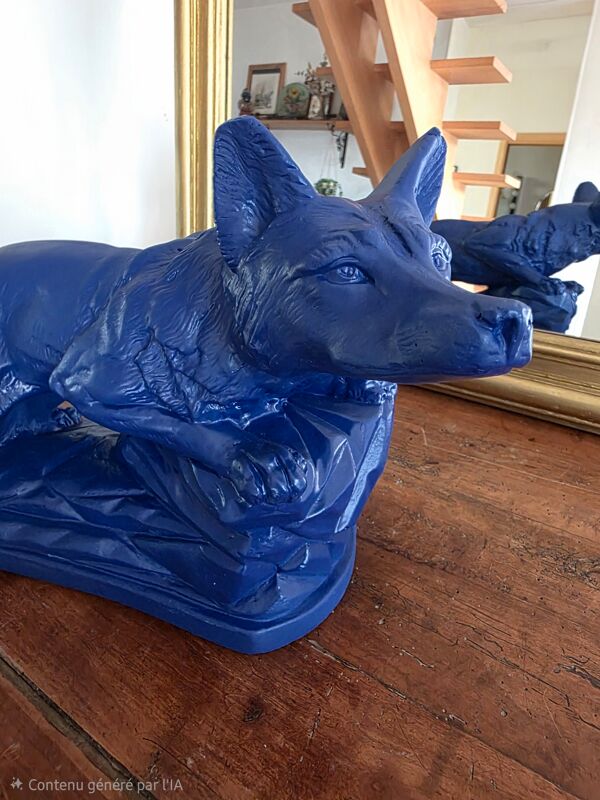 Sculpture années 50 bleu Klein