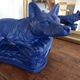 Sculpture années 50 bleu Klein